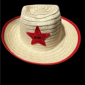 Kids Straw Hat with Red Star Unbranded NWOT